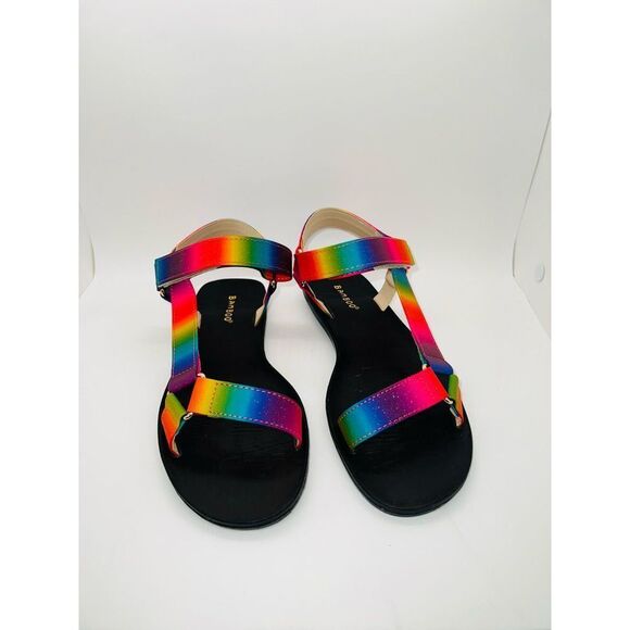 Bamboo Women's Fulmoon-69 Fabric Strap Sandal in Rainbow Size 6 New - Picture 9 of 9